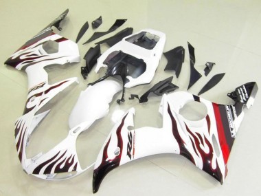 Venta Carenados Moto Yamaha YZF R6 2003-2004 - Blanco Rojo Negro Llama Michelin