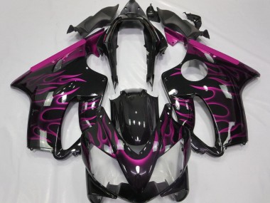 Venta Carenados Moto Honda CBR600 F4i 2004-2007 - Negro Brillante Rosa Llama