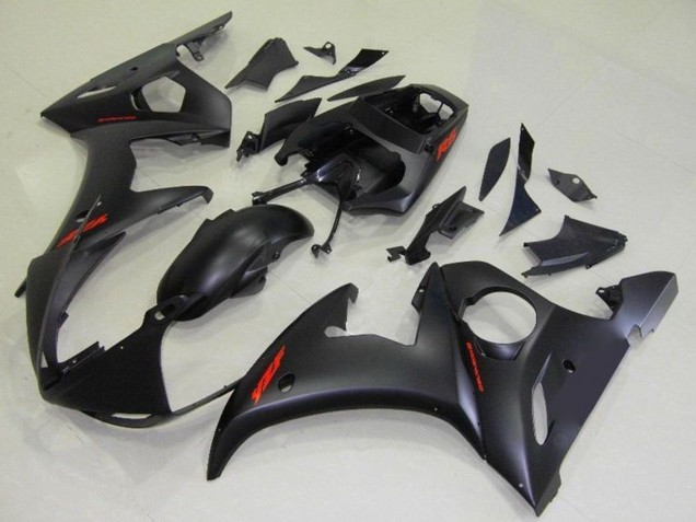 Venta Carenados Moto Yamaha YZF R6 2003-2004 - Negro Mate Rojo Calcomanías