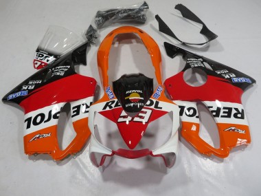 Venta Carenados Moto Honda CBR600 F4i 2004-2007 - Naranja Blanco Rojo Negro Brillante Repsol 93