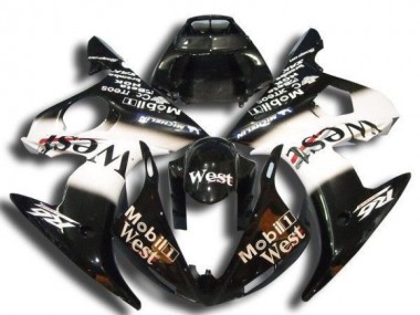 Venta Carenados Moto Yamaha YZF R6 2003-2004 - Negro Brillante Blanco Mobil West Michelin