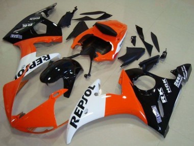 Venta Carenado Moto Yamaha YZF R6 2003-2004 - Naranja Blanco Negro Brillante Repsol