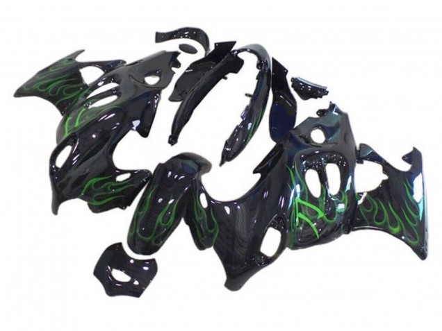 Venta Carenados Moto Suzuki GSX600F/GSX750F 2004-2006 - Negro Brillante Verde Llama