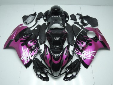 Venta Carenados Moto Suzuki GSXR 1300 Hayabusa 2008-2020 - Negro Brillante Púrpura Llama