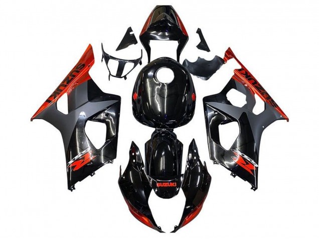 Venta Carenados Moto Suzuki GSXR 1000 2003-2004 - Negro Brillante Negro Mate Naranja