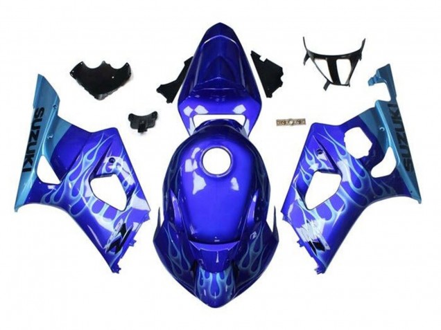 Venta Carenados Moto Suzuki GSXR 1000 2003-2004 - Azul Azul Claro Blanco Llama