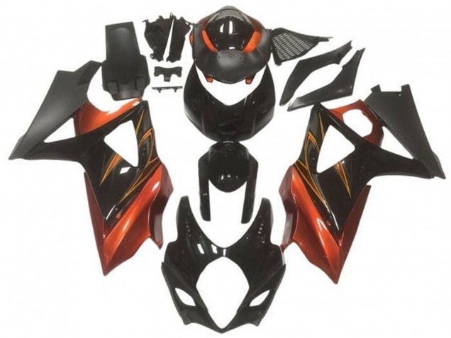 Venta Carenados Moto Suzuki GSXR 1000 2005-2006 - Negro Brillante Negro Mate Naranja