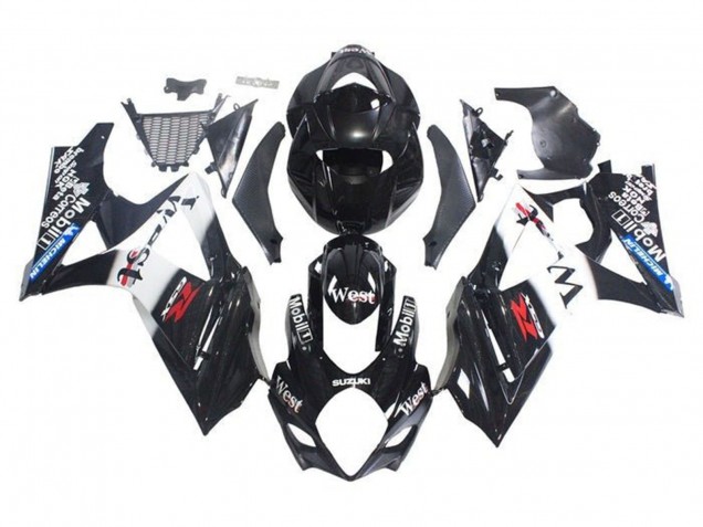 Venta Carenados Moto Suzuki GSXR 1000 2005-2006 - Negro Brillante Blanco West