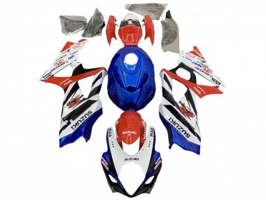 Venta Carenados Moto Suzuki GSXR 1000 2005-2006 - Blanco Rojo Azul Negro Raya