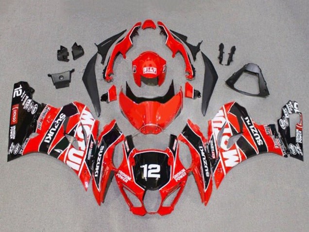 Venta Carenados Moto Suzuki GSXR1000 2017-2024 - Rojo Blanco Negro Motul 12
