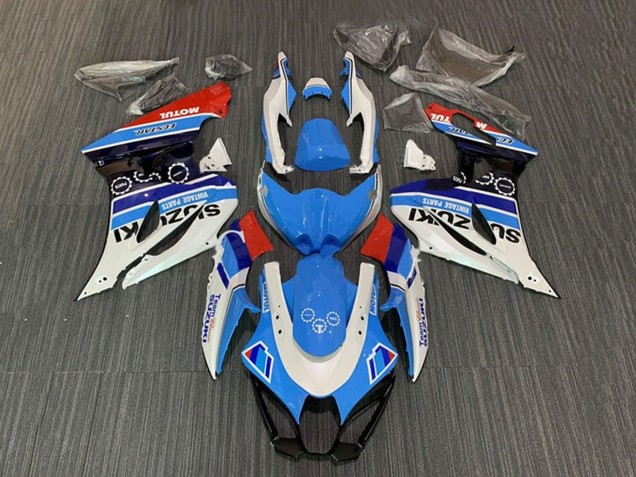 Venta Carenados Moto Suzuki GSXR1000 2017-2024 - Blanco Azul Raya Rojo Motul