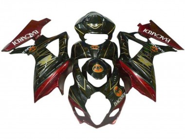 Venta Carenados Moto Suzuki GSXR 1000 2007-2008 - Negro Rojo Oro BACARDI