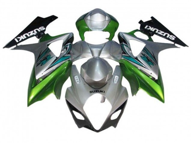 Venta Carenados Moto Suzuki GSXR 1000 2007-2008 - Plata Verde Negro