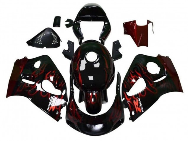 Venta Carenados Moto Suzuki GSXR 600 / GSXR 750 1996-2000 - Negro Rojo Llama