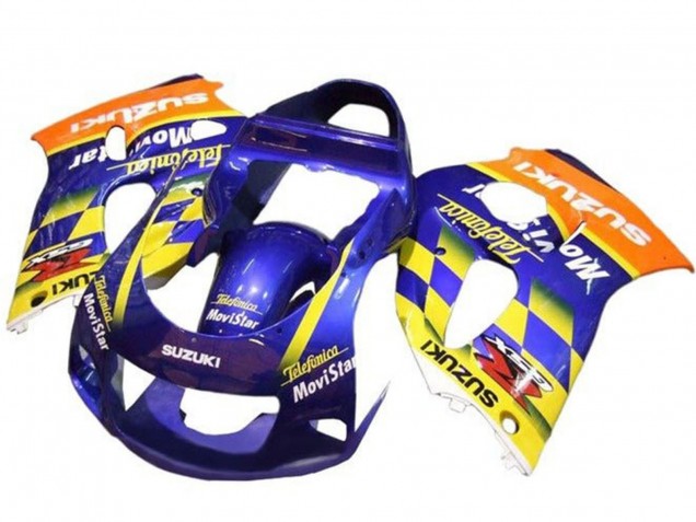 Venta Carenados Moto Suzuki GSXR 600 / GSXR 750 1996-2000 - Azul Naranja Amarillo Telefumica MoviStar