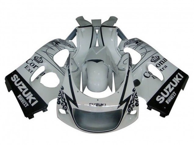 Venta Carenados Moto Suzuki GSXR 600 / GSXR 750 1996-2000 - Blanco Negro Tribal Corona