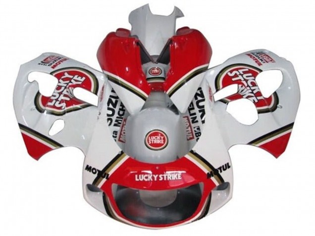 Venta Carenados Moto Suzuki GSXR 600 / GSXR 750 1996-2000 - Blanco Rojo Lucky Strike