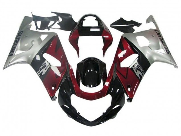 Venta Carenado Moto Suzuki GSXR 600 / GSXR 750 2001-2003 - Plata Rojo Negro Brillante