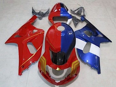 Venta Carenados Moto Suzuki GSXR 600 / GSXR 750 2001-2003 - Rojo Azul Dividir Oro