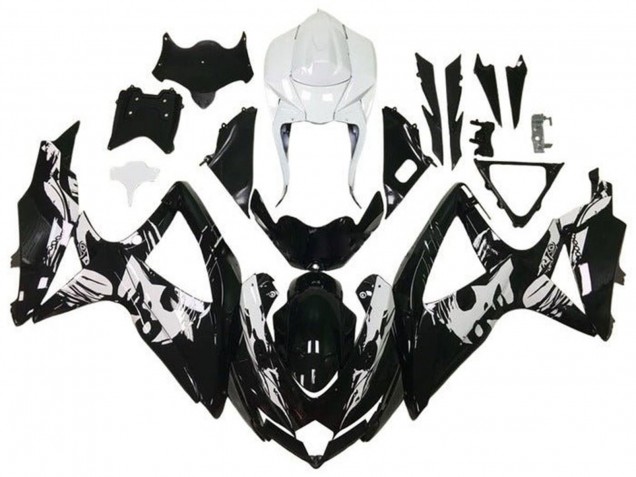 Venta Carenados Moto Suzuki GSXR 600 / GSXR 750 2008-2010 - Blanco Negro Brillante Leyla