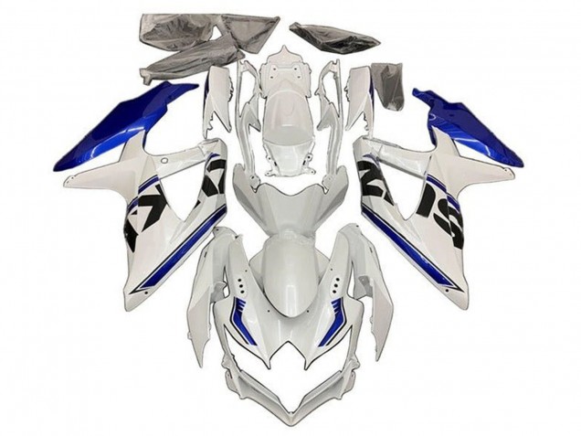 Venta Carenados Moto Suzuki GSXR 600 / GSXR 750 2008-2010 - Blanco Azul Negro Raya