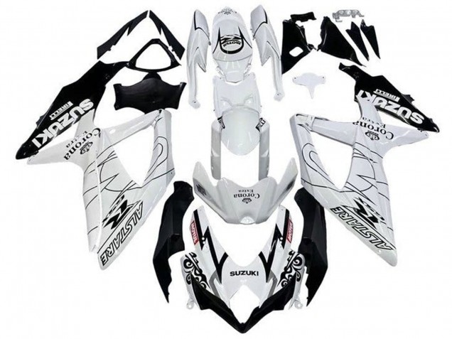 Venta Carenados Moto Suzuki GSXR 600 / GSXR 750 2008-2010 - Blanco Negro Alstare Corona Extra Motul