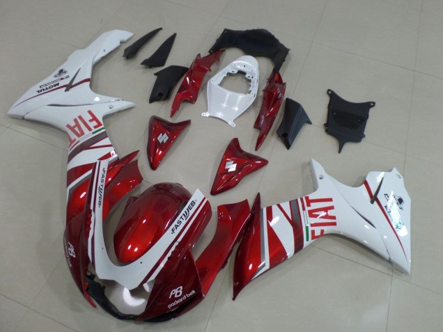 Venta Carenados Moto Suzuki GSXR 600 / GSXR 750 2011-2024 - Rojo Caramelo Blanco Fiat