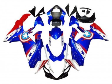 Venta Carenados Moto Suzuki GSXR 600 / GSXR 750 2011-2024 - Azul Blanco Rojo Captain America