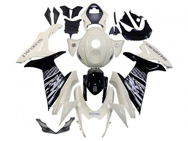 Venta Carenado Moto Suzuki GSXR 600 / GSXR 750 2011-2024 - Blanco Negro Brillante