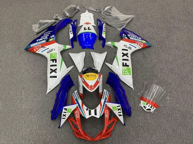 Venta Carenados Moto Suzuki GSXR 600 / GSXR 750 2011-2024 - Blanco Azul Amarillo Rojo Verde Fixi 11