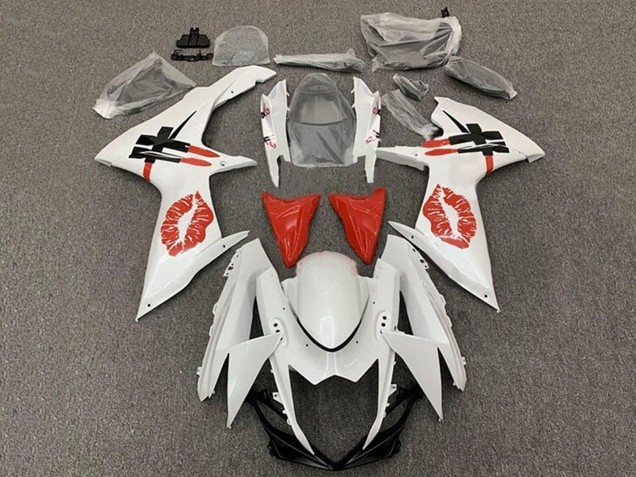 Venta Carenados Moto Suzuki GSXR 600 / GSXR 750 2011-2024 - Blanco Rojo Lipstick Kiss