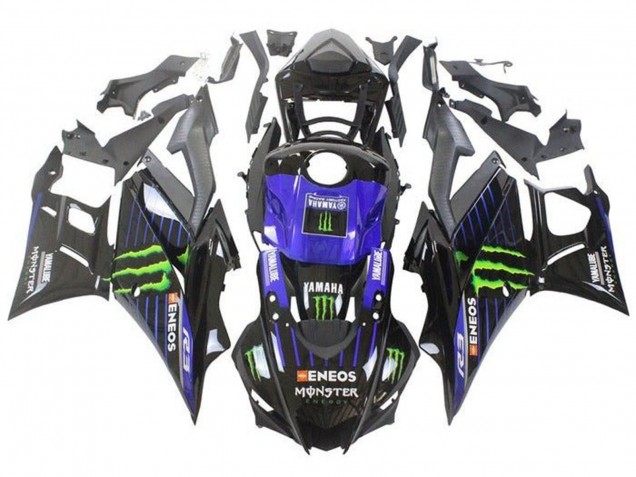 Venta Carenados Moto Yamaha YZF R3/R25 2019-2021 - Azul Negro Brillante Verde ENEOS Monstruo