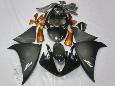 Venta Carenados Moto Yamaha YZF 1000 R1 2012-2014 - Negro Brillante Negro Mate Naranja