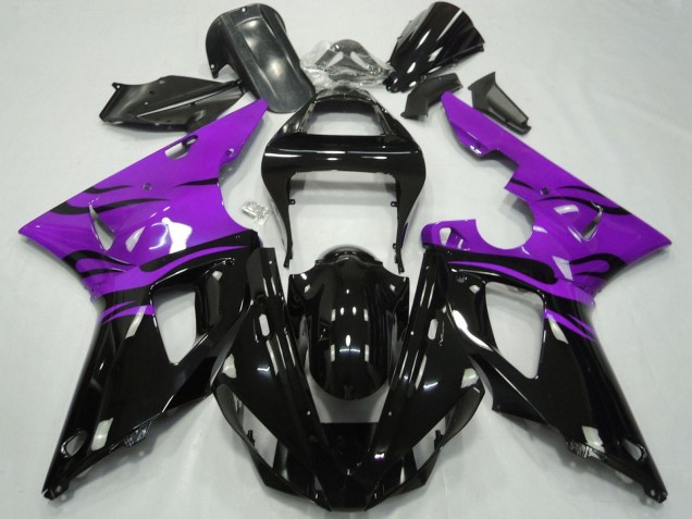 Venta Carenados Moto Yamaha YZF 1000 R1 2000-2001 - Púrpura Negro Brillante Llama