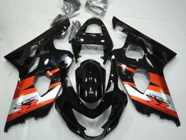 Venta Carenados Moto Suzuki GSXR 600 / GSXR 750 2004-2005 - Negro Brillante Naranja Blanco Calcomanía