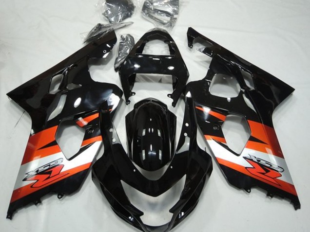Venta Carenados Moto Suzuki GSXR 600 / GSXR 750 2004-2005 - Negro Brillante Naranja Blanco Calcomanía