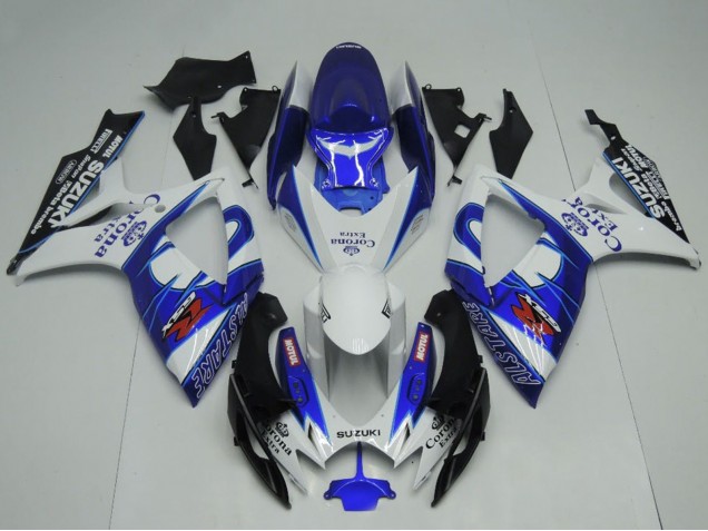 Venta Carenados Moto Suzuki GSXR 600 / GSXR 750 2006-2007 - Blanco Azul Negro Corona Extra Motul