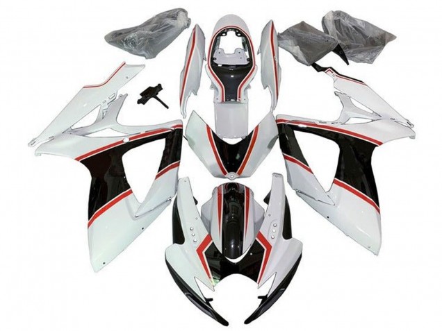 Venta Carenados Moto Suzuki GSXR 600 / GSXR 750 2006-2007 - Blanco Naranja Negro Pinstripe