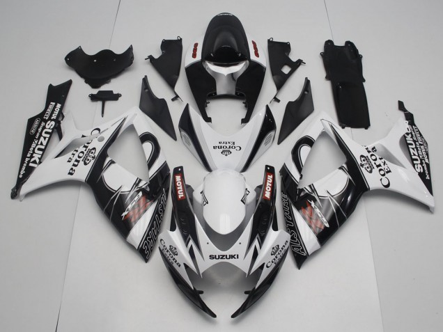 Venta Carenados Moto Suzuki GSXR 600 / GSXR 750 2006-2007 - Blanco Negro Rojo Corona Extra Motul Alstare