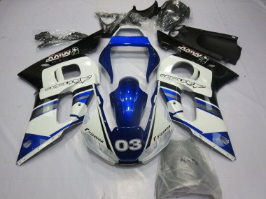 Venta Carenados Moto Yamaha YZF R6 1998-2002 - Blanco Azul Negro Brillante Rizoma 03