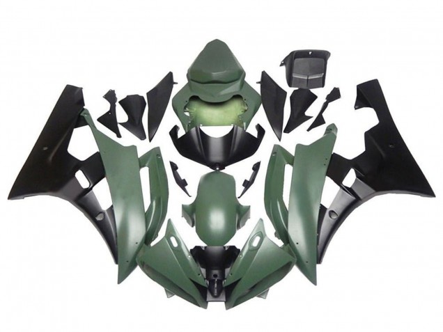Venta Carenados Moto Yamaha YZF R6 2006-2007 - Verde Militar Negro Mate