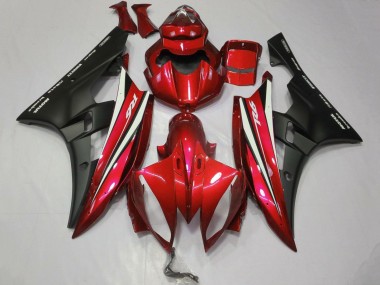 Venta Carenados Moto Yamaha YZF R6 2006-2007 - Rojo Blanco Negro Mate Motul