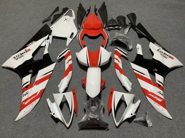 Venta Carenados Moto Yamaha YZF R6 2006-2007 - Blanco Naranja Negro Brillante Raya