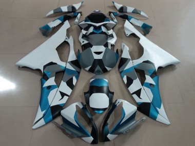 Venta Carenado Moto Yamaha YZF R6 2008-2016 - Blanco Azul Gris Negro Camouflage