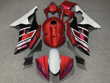 Venta Carenados Moto Yamaha YZF R6 2008-2016 - Blanco Rojo Negro Brillante Raya