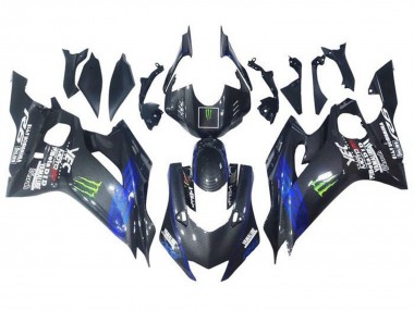 Venta Carenados Moto Yamaha YZF R6 2017-2023 - Azul Negro Falso FibraCarbono Verde Monstruo