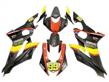 Venta Carenados Moto Yamaha YZF R6 2017-2023 - Amarillo Naranja Negro Falso FibraCarbono