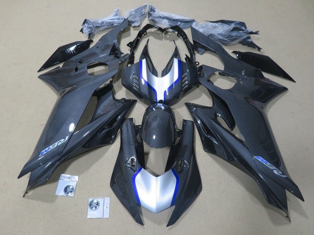 Venta Carenados Moto Yamaha YZF R6 2017-2023 - Plata Azul Negro Falso FibraCarbono