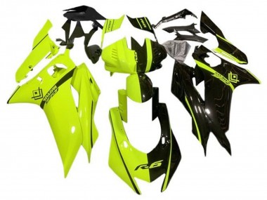 Venta Carenados Moto Yamaha YZF R6 2017-2023 - Neon Amarillo Negro Brillante Dividir
