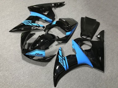 Venta Carenados Moto Yamaha YZF R6 2005 - Negro Brillante Azul Claro